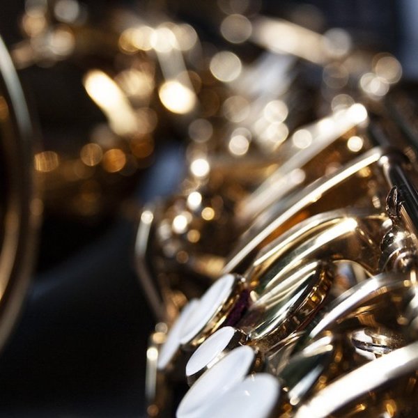 closeup of a saxophone (image by Julia Mastritsch from Pixabay)