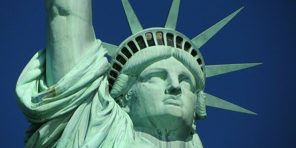 closeup of the Statue of Liberty